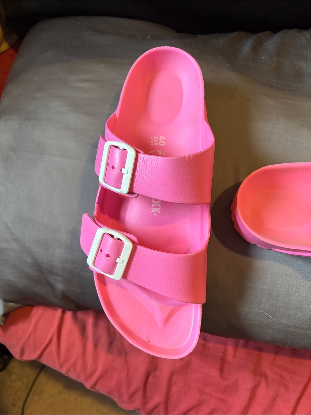 Women’s Pink Dual-Buckle Slide Sandals